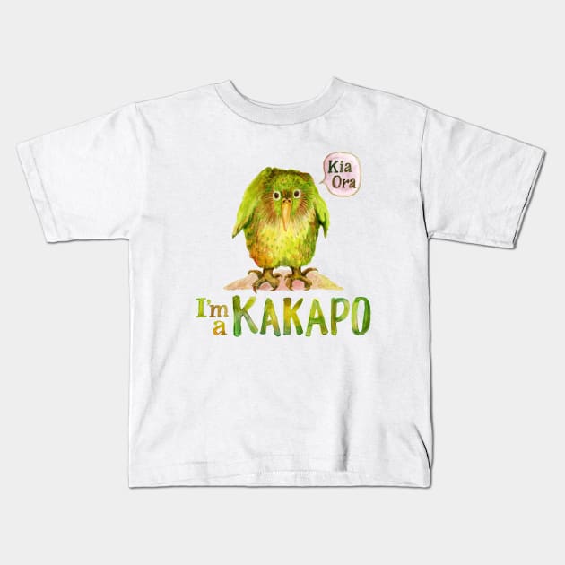 I'm a KAKAPO (caca-poo) Kids T-Shirt by dotsofpaint